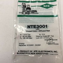 (16) NTE3001 EGC3001 Light Emitting Diode Miniature, Diffused Red - Lot ... - $39.99