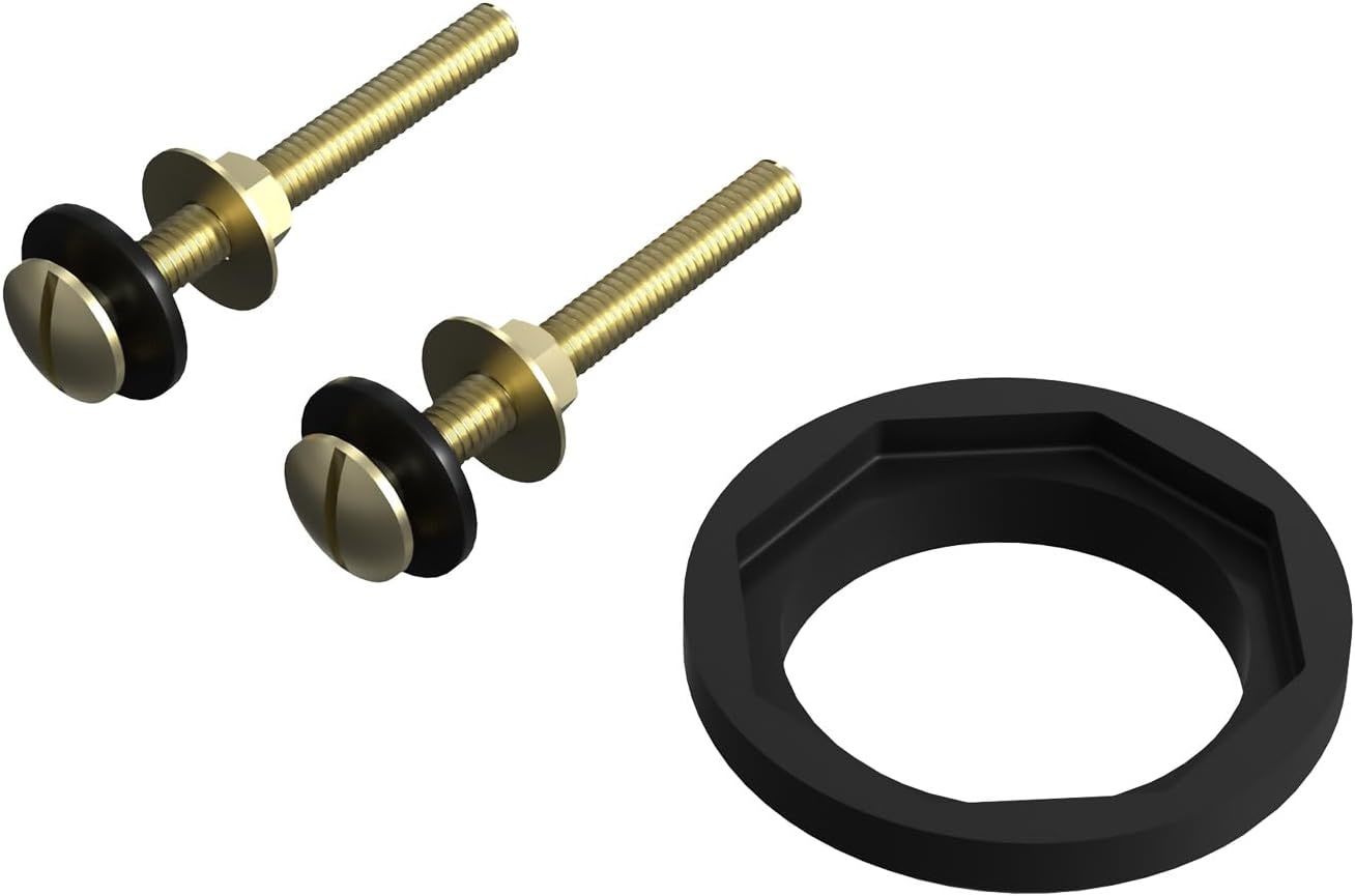 R&amp;T 3&#39;&#39; Toilet Tank To Bowl Octagon Gasket With 2 Pcs Brass Bolts, 3 Inch - $38.92