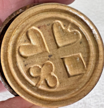 Vintage Butter Or Cookie Press Playing Card Suits Carved Wood 1 3/8&quot; Wide - $233.93 MXN