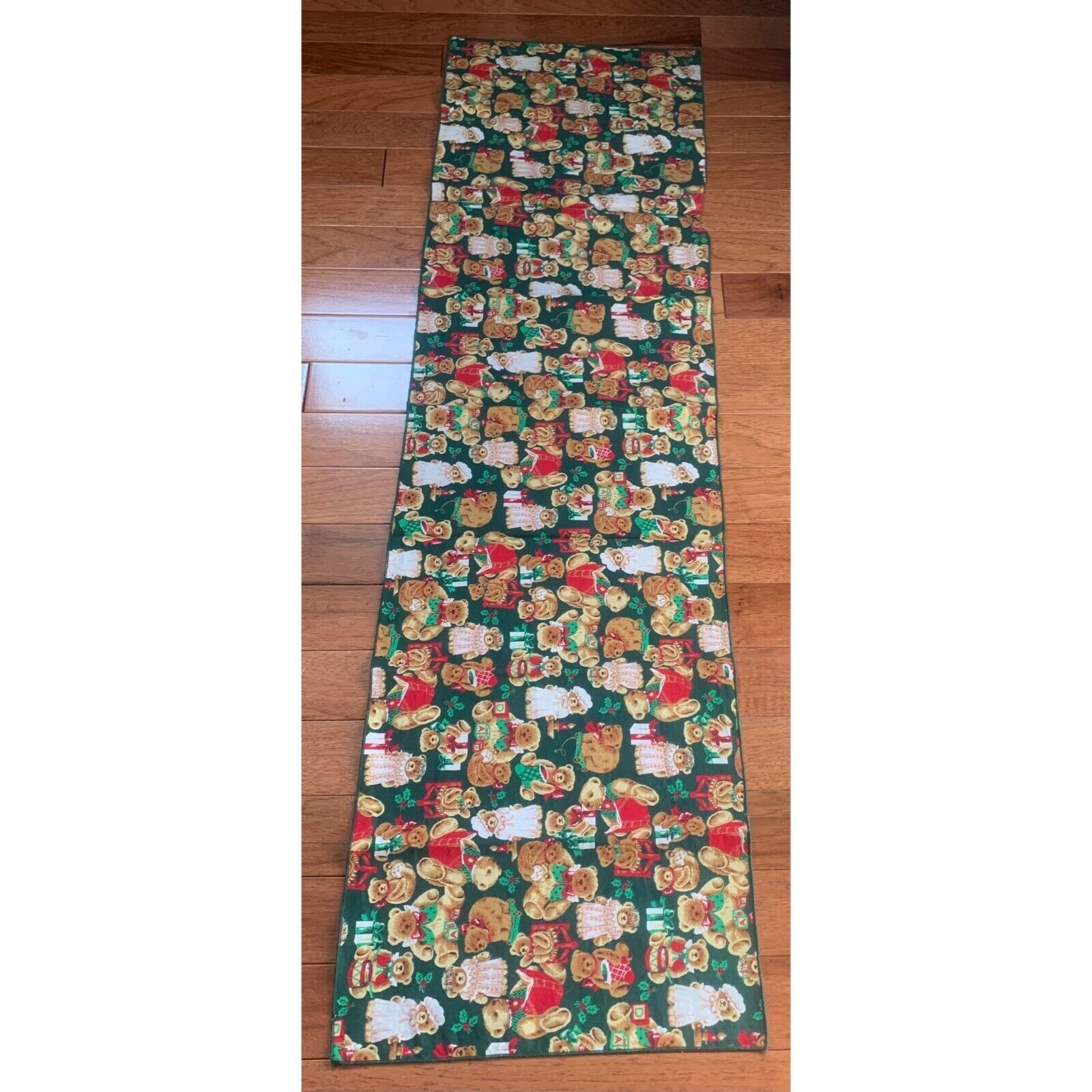Handmade Bears Cotton Table Runner 10&quot;x42&quot; - $13.86