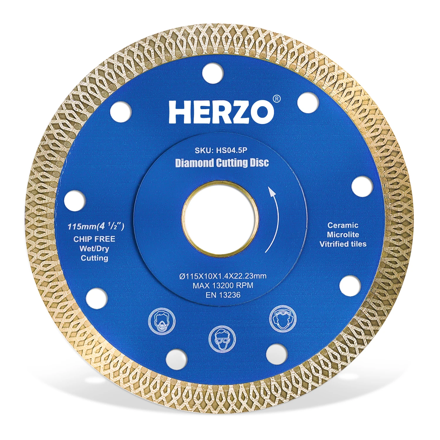 HERZO  Saw Blades 115MM Mini Cutting Disc For mini grinders Porcelain Ce... - £45.98 GBP