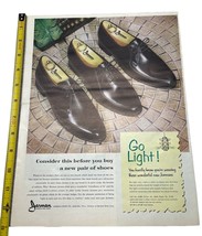 Jarman Mens Dress Shoes 1958 Vintage Print Ad  Go Light Lightweight - £7.84 GBP