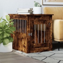 Dog Crate Furniture Smoked Oak 55x75x65 cm Engineered Wood - £57.45 GBP