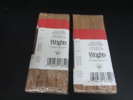 Lot of 2 Wrights Double Fold Extra Wide Bias Tape - 3 yd X 1/2&quot; - Tan - #206 - £7.77 GBP