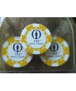 The Open 152th Royal Troon Yellow Poker Chip - 3pc - Wow! Clay / Laser D... - €10,43 EUR