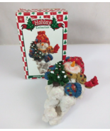 Vtg World Bazaars Holiday Collection Snowman Holding Tree  7.5&quot; Stocking... - $24.43 CAD