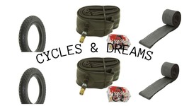 Two Black Vintage Bmx Free Style Comp Iii Tires Kids Bike 12 1/2 X 2 1/4 Bundle - £30.81 GBP