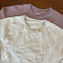 Lot of 2 Everlane Shirt Mens Medium Cream Purple Casual Long Sleeve Crew Neck - £18.14 GBP