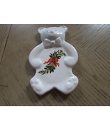 Pfaltzgraff Holiday Spoon Rest Teddy Bear White USA 7&quot; - $17.41 CAD