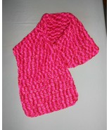 Beautiful Hand-Made Crocheted Scarf in Shades of Bright Pink W/Crocheted... - £10.24 GBP