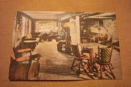 Hand colored Postcard of the Game Room at Mirror Lake Inn Lake Placid New York - £2.79 GBP