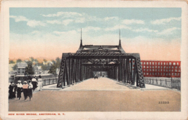 Amsterdam Ny New York~New River Steel Bridge~Postcard - £8.37 GBP