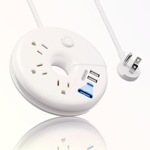 i-Donut Travel Power Strip, NTONPOWER 15in Extension Cord with 3 USB Por... - £28.31 GBP