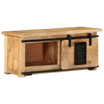  TV Cabinet Natural Mango Wood Solid Mango Wood Sliding Components - $347.38 CAD