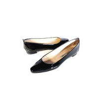 $595 MANOLO BLAHNIK 37.5 Black Patent Leather Ballet Flats *PRIMO* Women... - £179.04 GBP