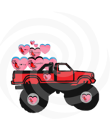 Hearts with Truck 2H-Digital Clipart-Art Clip-Gift Cards-Banner-Gift Tag... - £0.98 GBP