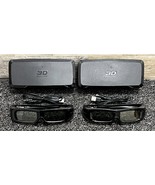 Panasonic 3D HD TV Glasses TY-EW3D2M ~ Lot of 2 ~ w/ Charging Cables &amp; C... - £30.43 GBP