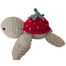 Strawberry Turtle Plushie Crocheted | Unisex Adult Gift Kid Toy Stuffed Animal - $70.00