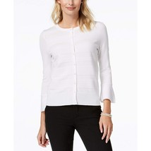 Charter Club Women&#39;s Ottoman Cardigan With Ruffle Sleeve White Large NEW W TAG - £28.32 GBP