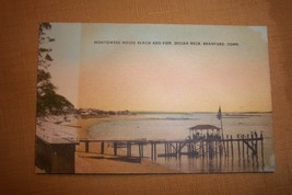 Montowese House Beach and Pier, Indian Neck, Branford, Conn Vintage Postcard - £1.95 GBP