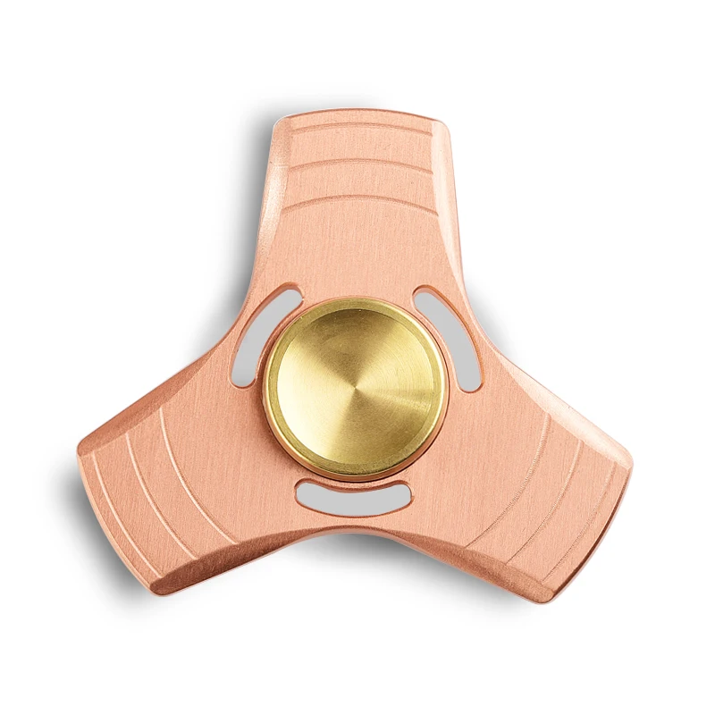 Copper Tri Hand Fidget Finger Spinner Spinning Top Novelty Gryo Toys - £21.51 GBP
