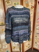 Cable Knit Sweater Shades of Blue Silver Shimmer Unbranded - $14.84