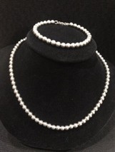 Vintage Sterling Silver 925 FAS Beads Necklace 17.5” And Bracelt 8” 23.5 Grams - £83.93 GBP