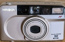 Minolta Riva Date Zoom 90-35mm AF Point Shoot Film Camera Aspherical Lens Silver - $31.49
