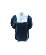 Women Top And Now This Plus Size Puff Sleeve Ruched Sides Top Size 2X Blue - $301.39 MXN
