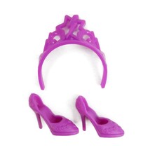 2014 Barbie Princess Power Corrine Lightning Bolt Purple Crown Tiara Heels CDY62 - £3.97 GBP