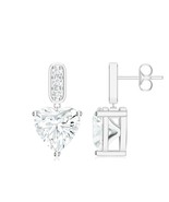 Kicky and Perky 925 Sterling Silver D Color Moissanite Heart Love Drop E... - $1,258.47 MXN