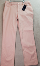 Charter Club Pants Women Size 16 Pink Cotton Pockets Straight Leg Tummy Slimming - £18.49 GBP