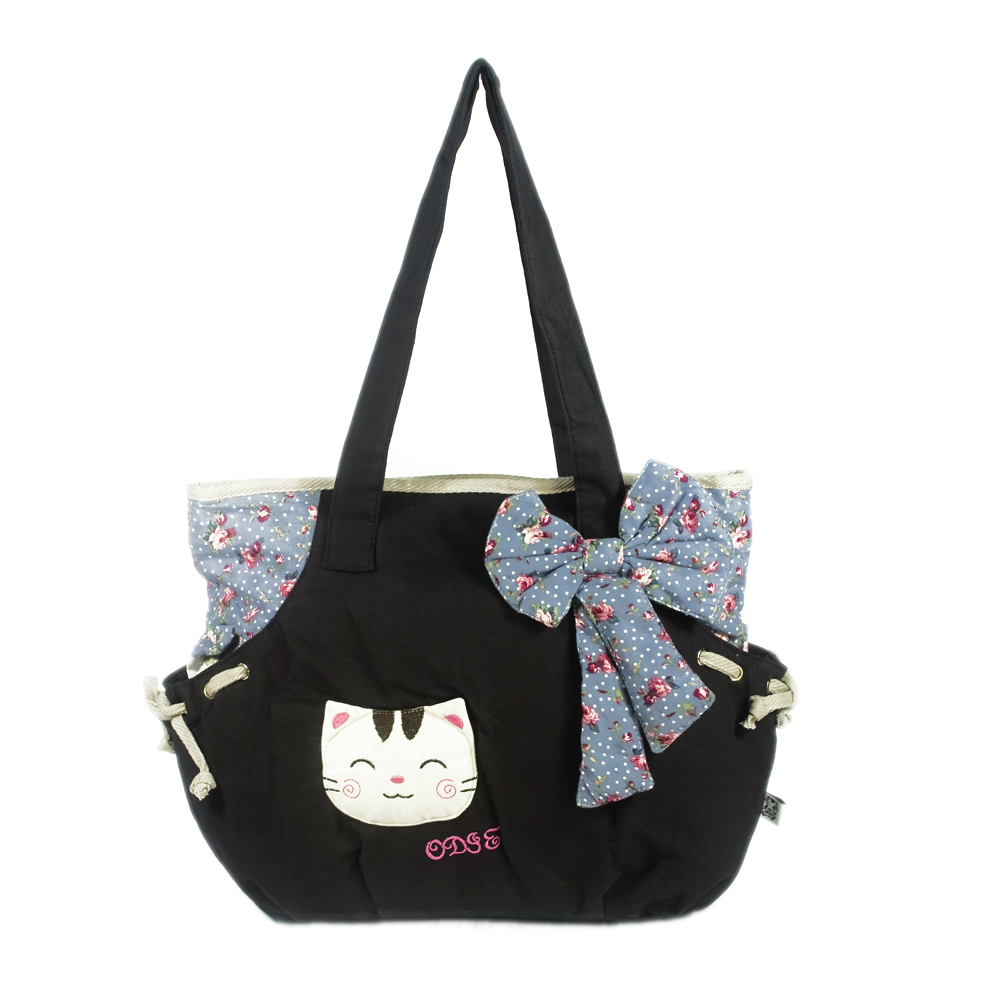 [Sweet Cat] Cotton Canvas Shoulder Bag Swingpack Travel Bag