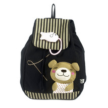 [Bear &amp; Fish] Cotton Fabric Art School Outdoor Backpack - $29.99