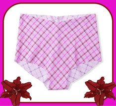 XL Pink KIR Checker NO SHOW Edge Victorias Secret High Waist Midi Brief Pantie - £9.88 GBP