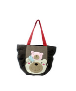 [Bear Family] Cotton Canvas Shoulder Tote Bag Shopper Bag - £21.51 GBP