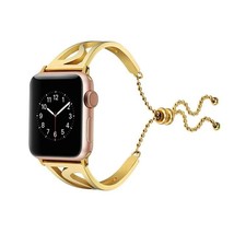 Color: Gold, Size: 42 44mm - Compatible With , Stainless Steel Hollow Wa... - $15.80