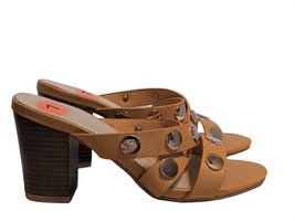 Jessica Carlyle April Women&#39;s Mustard Strappy Block Heel Slide Sandals S... - £23.68 GBP