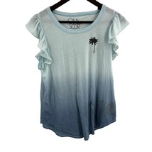 Chaser Blue Ombré Dye Tee Palm Tree Print Medium New w Defect - $14.50