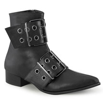 DEMONIA WAR55/BVL Men&#39;s Unisex Black Pointed Toe Winklepicker Style Ankl... - $79.95