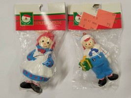 Vintage NIP Kurt Adler Raggedy Ann & Andy Christmas Ornament Santas World 1990s - $14.85