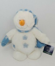 Ganz Plush Heritage Collection NORTH snowman blue hat scarf mittens sparkly 11&quot; - £10.27 GBP