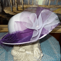 Vintage formal garden party hat in purple - £15.41 GBP
