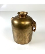 Solid Brass 5” High Vase Jar Urn Brass Elephant Head Handles Brassware S... - £18.99 GBP