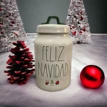 Rae Dunn  Feliz Navidad Canister w/Lid White/Green Replacement Gif tNEW - £39.20 GBP