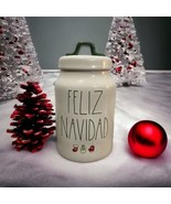 Rae Dunn  Feliz Navidad Canister w/Lid White/Green Replacement Gif tNEW - £39.43 GBP
