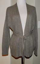 360 Cashmere Sz S Womens Belted Open Cardigan Porcupine Sweater Jacket $... - $118.79