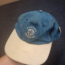 Vintage Nautica Metre Class Hat Strap Back Blue W/ Olympic Swatch Pin - $27.84