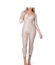 SPANX Suit Your Fancy Open-Bust 3/4 Sleeve Catsuit 10316R Champagne Beige XL NEW - £39.31 GBP