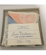 Vintage BELGIAN LACE Napkin or Hankies Boxed Set of 3 Blue Pink Yellow - €29,25 EUR